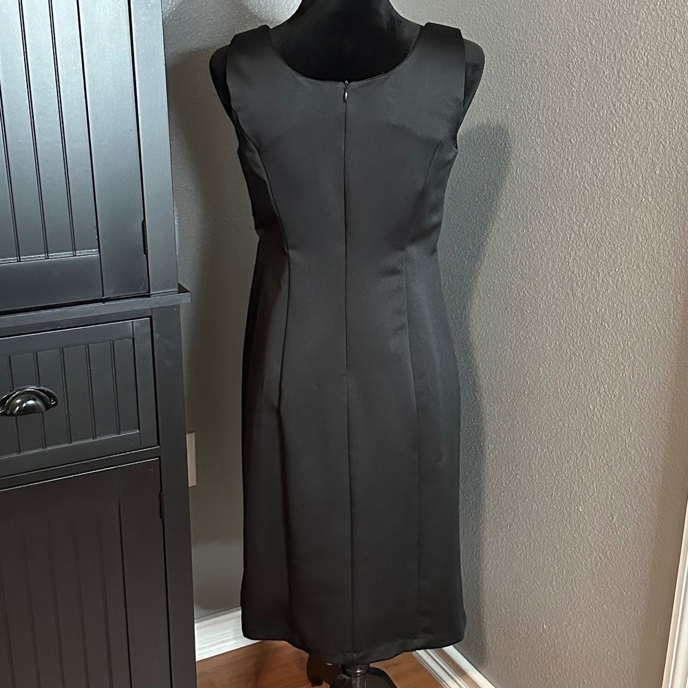 Rabbit Rabbit Rabbit Designs Petite 8P Black Dress Embroidered Sheath Formal - Picture 4 of 8